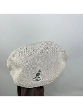 Vintage Kangol Beret White Mesh Flat Cap XL